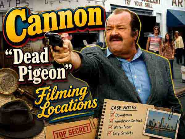 Filming locations from the episode Dead Pigeon from the TV series Cannon.