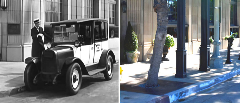 Charley Chase outside the Culver Hotel in Culver City