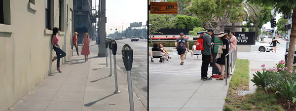 Filming location then and now comparison from the Charlie's Angels episode Angels On The Street.