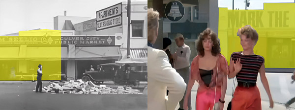 Filming location then and now comparison from the Charlie's Angels episode Angels On The Street.