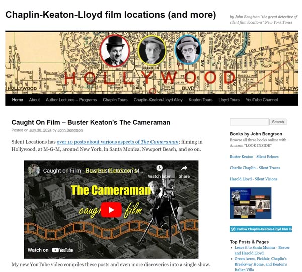 John Bengtson filming locations website home page.