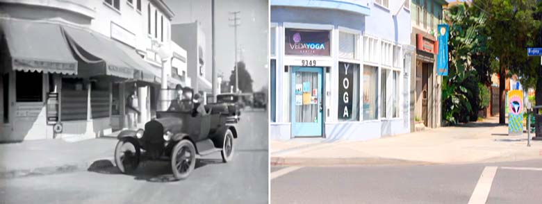 Laurel and Hardy on Venice Blvd at Bagley Avenue in Los Angeles