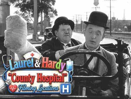 Laurel and Hardy filming locations from their movie County Hospital.