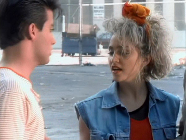 A scene from the Madonna music video Borderline