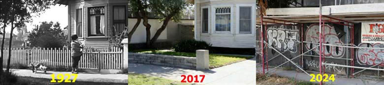 3563 Motor Avenue in Los Angeles and the apartment building that is replacing it