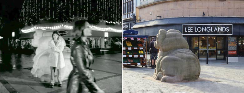 The famous Derby Ram sculpture in the center of town.
