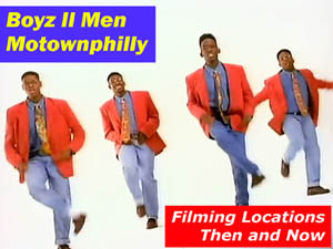 Title card from the filming locations video of the music video Motownphilly by Boyz II Men.
