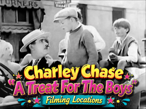 Title card from the Charley Chase movie A Treat For The Boys.