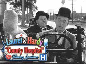Title card from the Laurel and Hardy movie County Hospital.