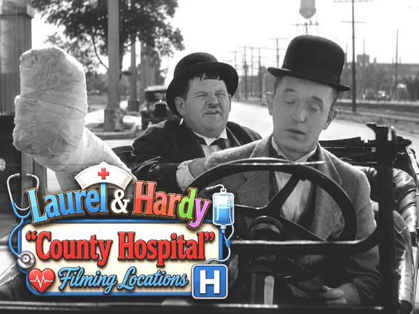 Title card from the Laurel and Hardy movie County Hospital.