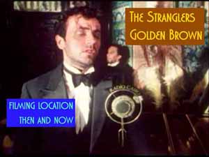 Title card from the filming locations video of the music video Golden Brown by The Stranglers.